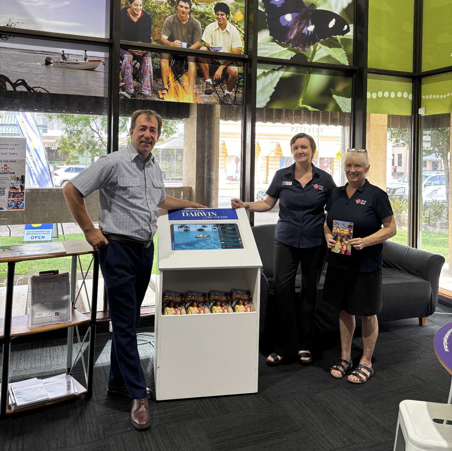 Datatrax CEO Paul Buckley, TTE Visitor Centre Manager Sarah Purcell, and TTE Membership Manager Michelle Carter